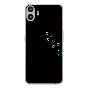 Чехол с картинками на черном фоне для Nothing CMF Phone 1 (Ноты)