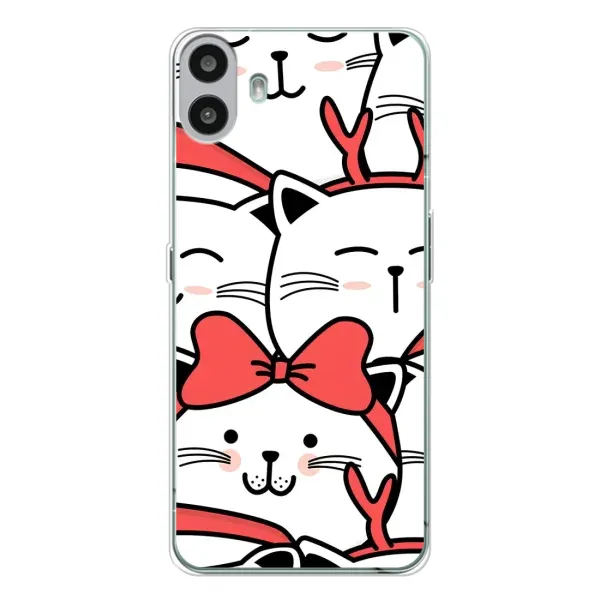 Чехол с рисунком «Новогодние котики» для Nothing CMF Phone 1 Чехол с рисунком «Новогодние котики» для Nothing CMF Phone 1
