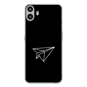 Чехол с картинками на черном фоне для Nothing CMF Phone 1 (Самолетик)