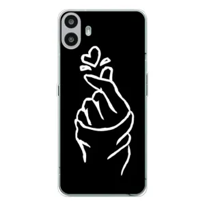 Чехлы (Знак сердечка) на Nothing CMF Phone 1 (Сердце на черном)