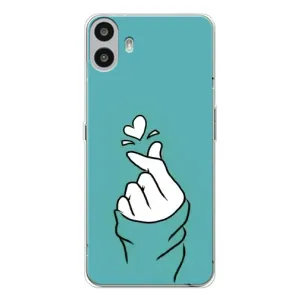 Чехлы (Знак сердечка) на Nothing CMF Phone 1 (Сердечко на бирюзовом)
