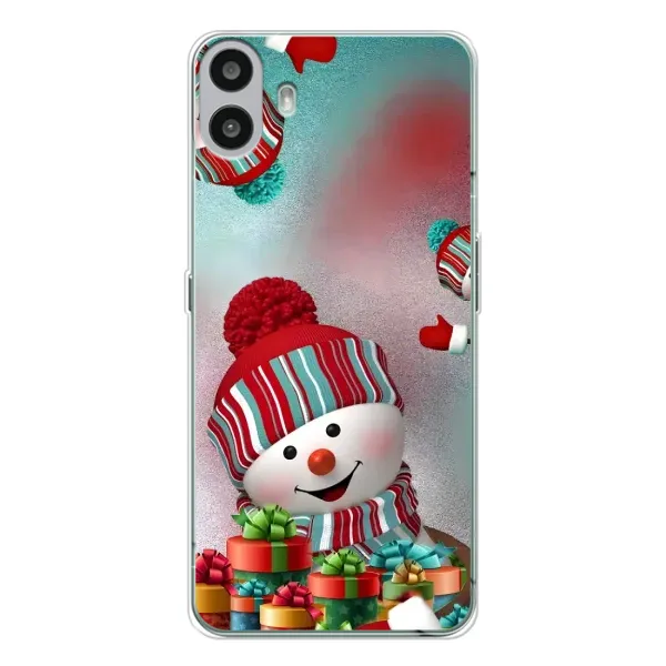 Чехол с рисунком «Снеговик в шапке» для Nothing CMF Phone 1 Чехол с рисунком «Снеговик в шапке» для Nothing CMF Phone 1