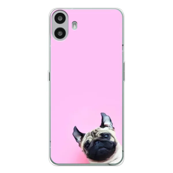 Чехол с рисунком «Собака на розовом» для Nothing CMF Phone 1