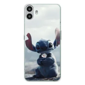 Чехол с рисунком Стич для Nothing CMF Phone 1 (Стич с цветочком)
