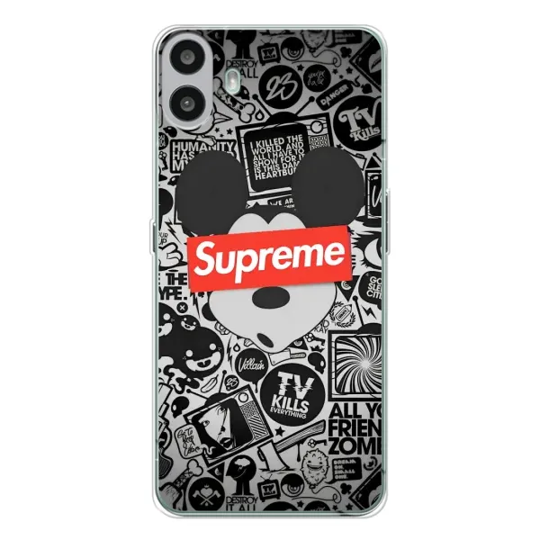 Чехол с рисунком «Supreme Маус» для Nothing CMF Phone 1 Чехол с рисунком «Supreme Маус» для Nothing CMF Phone 1