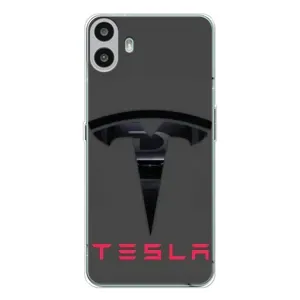 Силіконовий бампер з картинкою машини на Nothing CMF Phone 1 (Logo TESLA)