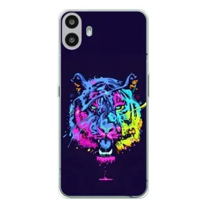 Силиконовый бампер с картинкой животных для Nothing CMF Phone 1 (Тигр-Арт)