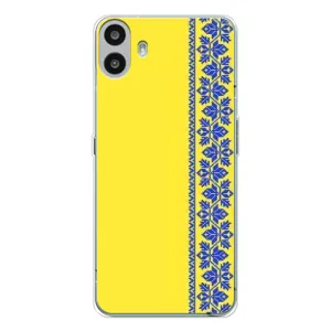 Силиконовый Чехол на Nothing CMF Phone 1 (Вышиванка на желтом)