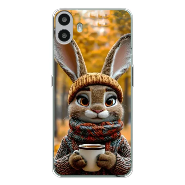 Чехол с рисунком «Зайчик с кофе» для Nothing CMF Phone 1 Чехол с рисунком «Зайчик с кофе» для Nothing CMF Phone 1