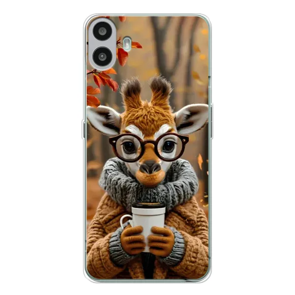 Чехол с рисунком «Жираф с кофе» для Nothing CMF Phone 1 Чехол с рисунком «Жираф с кофе» для Nothing CMF Phone 1