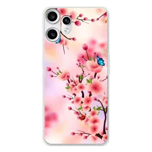 Чехол с принтом САКУРЫ на Nothing CMF Phone 2 Pro (Бабочки на сакуре)