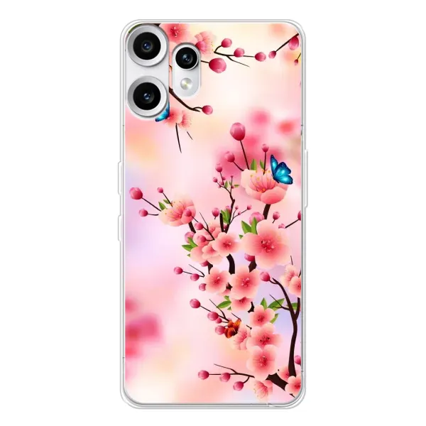 Чехол с рисунком «Бабочки на сакуре» для Nothing CMF Phone 2 Pro Чехол с рисунком «Бабочки на сакуре» для Nothing CMF Phone 2 Pro