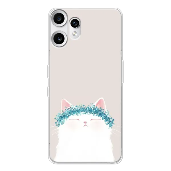 Чехол с рисунком «Белый котик» для Nothing CMF Phone 2 Pro Чехол с рисунком «Белый котик» для Nothing CMF Phone 2 Pro
