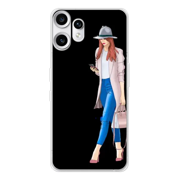 Чехол с рисунком «Девушка со смартфоном» для Nothing CMF Phone 2 Pro Чехол с рисунком «Девушка со смартфоном» для Nothing CMF Phone 2 Pro