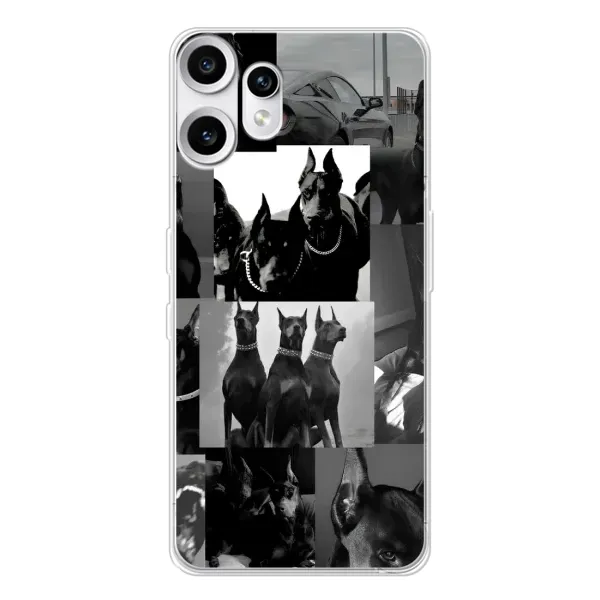 Чехол с рисунком «Коллаж Доберман» для Nothing CMF Phone 2 Pro Чехол с рисунком «Коллаж Доберман» для Nothing CMF Phone 2 Pro