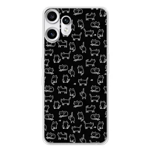 Чехол на тематику: Коты для Nothing CMF Phone 2 Pro (Котики на черном)