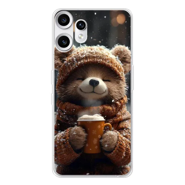 Чехол с рисунком «Медвежонок с кофе» для Nothing CMF Phone 2 Pro Чехол с рисунком «Медвежонок с кофе» для Nothing CMF Phone 2 Pro