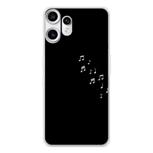 Чехол с картинками на черном фоне для Nothing CMF Phone 2 Pro (Ноты)