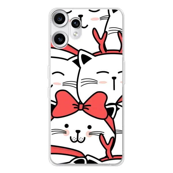 Чехол с рисунком «Новогодние котики» для Nothing CMF Phone 2 Pro Чехол с рисунком «Новогодние котики» для Nothing CMF Phone 2 Pro