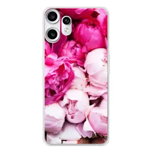 Силиконовый бампер с принтом (цветочки) на Нотинг ЦМФ Фон 2 Про (Пионы)