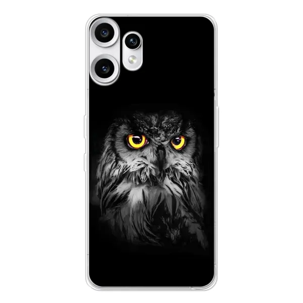 Чехол с рисунком «Сова на чёрном» для Nothing CMF Phone 2 Pro Чехол с рисунком «Сова на чёрном» для Nothing CMF Phone 2 Pro