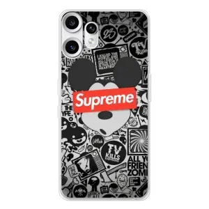 Чехол с Брендами одежды на Нотинг ЦМФ Фон 2 Про (Supreme Маус)