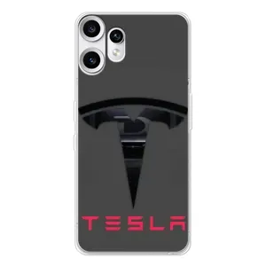 Силіконовий бампер з картинкою машини на Nothing CMF Phone 2 Pro (Logo TESLA)