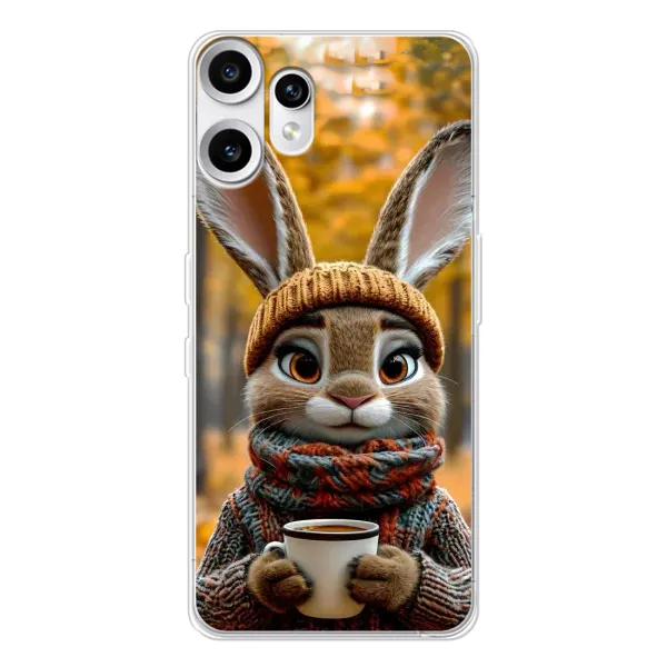 Чехол с рисунком «Зайчик с кофе» для Nothing CMF Phone 2 Pro Чехол с рисунком «Зайчик с кофе» для Nothing CMF Phone 2 Pro
