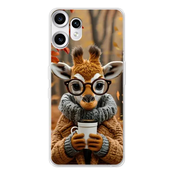 Чехол с рисунком «Жираф с кофе» для Nothing CMF Phone 2 Pro Чехол с рисунком «Жираф с кофе» для Nothing CMF Phone 2 Pro
