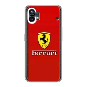 Силиконовый бампер с картинкой машины на Nothing Phone 1 (Ferrari Logo)