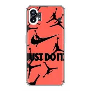 Силиконовый Чехол Nike Air Jordan на Насинг Фон 1 (Just Do It)
