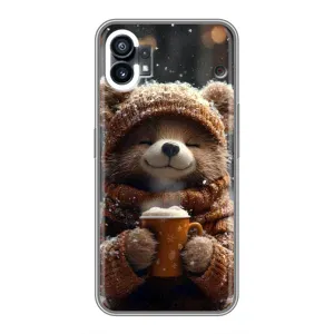 Печатный чехол «Зверята с кофе» для Nothing Phone 1 (Медвежонок с кофе)