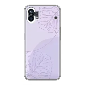 Чехол цветочный дизайн для Nothing Phone 1 (Монстера фиолетовая)