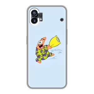 Чехлы с Патриком на Nothing Phone 1 (Патрик с подушкой)