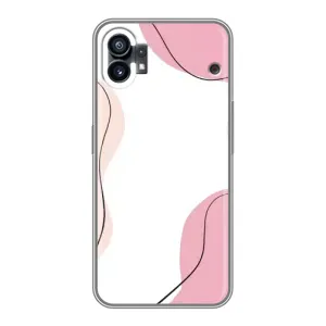 Чехол цветочный дизайн для Nothing Phone 1 (Розовый фон)