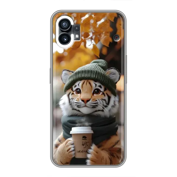 Чехол с рисунком «Тигр с кофе» для Nothing Phone 1 Чехол с рисунком «Тигр с кофе» для Nothing Phone 1