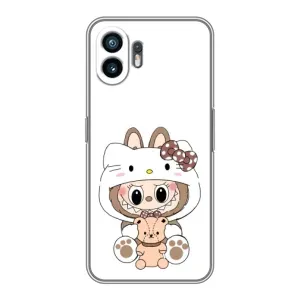 Чохол з принтом Лабубу для Nothing Phone 2 (Білий Лабубу)