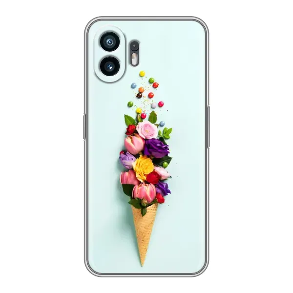 Чехол с рисунком «Цветок-мороженное» для Nothing Phone 2 Чехол с рисунком «Цветок-мороженное» для Nothing Phone 2