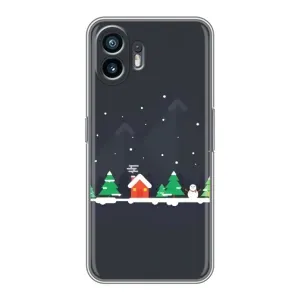 Силиконовый бампер на рождество для Nothing Phone 2 (Город зимний)