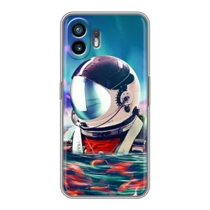 Силіконовый Чохол з принтом "Космонавти" на Nothing Phone 2 (Космонавт у воді)