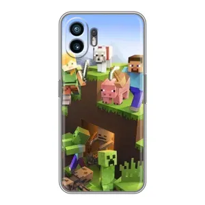 Чехлы для Nothing Phone 2 (Персонажи Майн Крафт) (Майн-крафт)