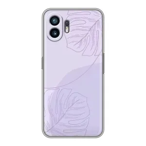 Чехол цветочный дизайн для Nothing Phone 2 (Монстера фиолетовая)