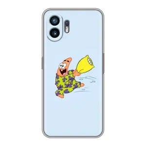 Чехлы с Патриком на Nothing Phone 2 (Патрик с подушкой)