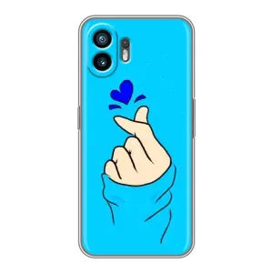 Чехлы (Знак сердечка) на Nothing Phone 2 (Сердце на синем)