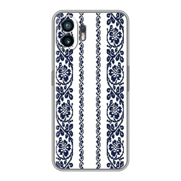 Чехол с рисунком «Синяя вышиванка» для Nothing Phone 2 Чехол с рисунком «Синяя вышиванка» для Nothing Phone 2