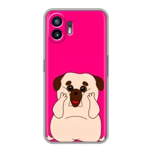 Чехол (ТПУ) Милые собачки для Nothing Phone 2 (Веселый Мопсик)
