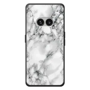 Чехол с текстурой Мрамора на Nichts Telefon (2а) Plus (Белый мрамор)