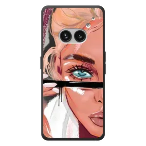 Силиконовый Чехол на Nothing Phone (2a) Plus с картинкой Стильных Девушек (Девушка и ресницы)