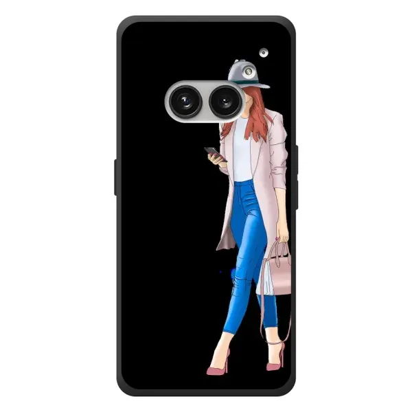 Чехол с рисунком «Девушка со смартфоном» для Nothing Phone (2a) Plus
