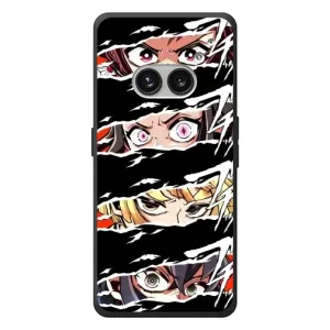 Силиконовые чехлы с глазами Anime для Nichts Telefon (2а) Plus (Глаза на чорном)